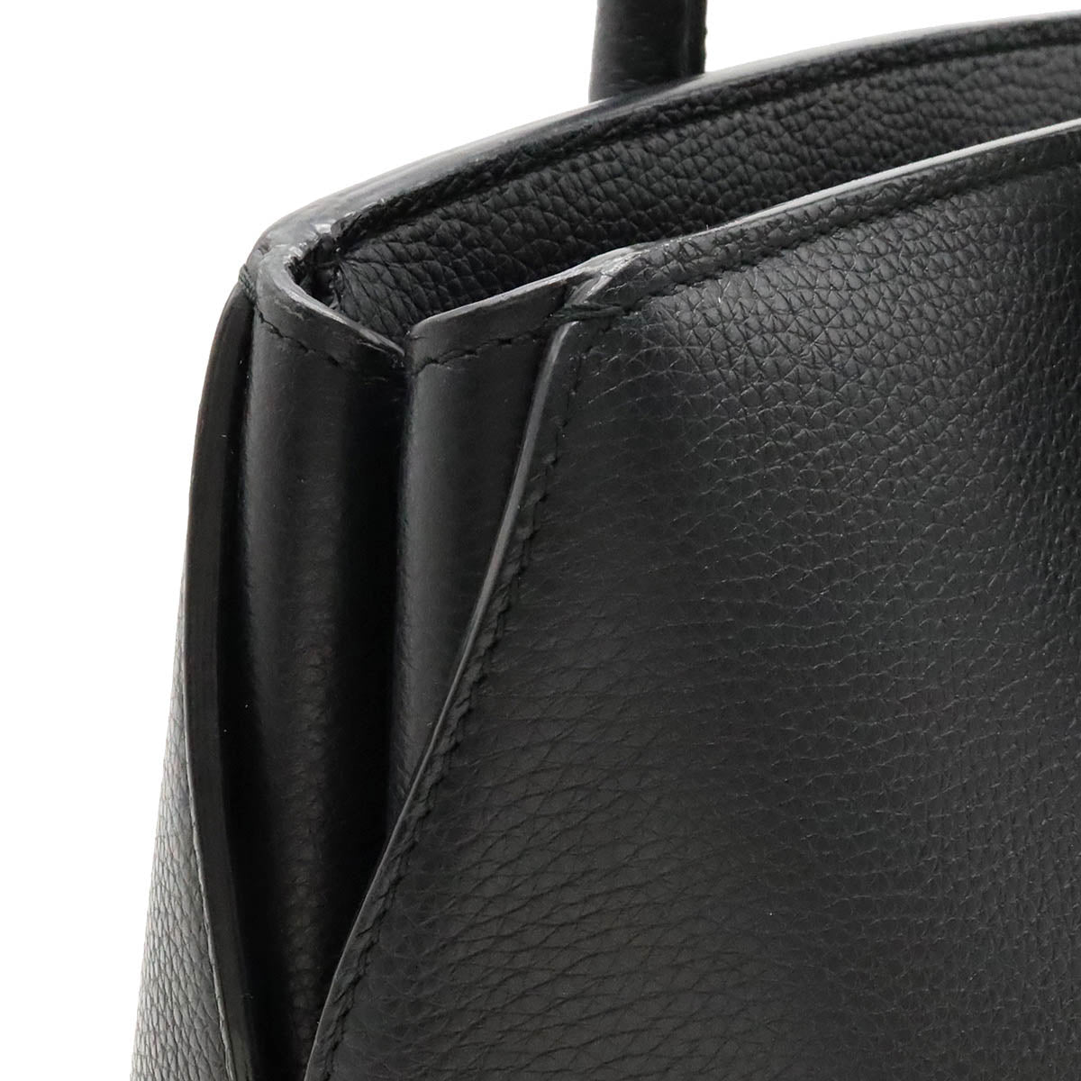 Christian Dior Open Bar Handbag Black Leather Ladies