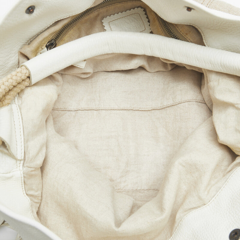 PRADA Prada Handbags Canvas/Laser Beige White [] Ladies Bike [ Paris]  Store