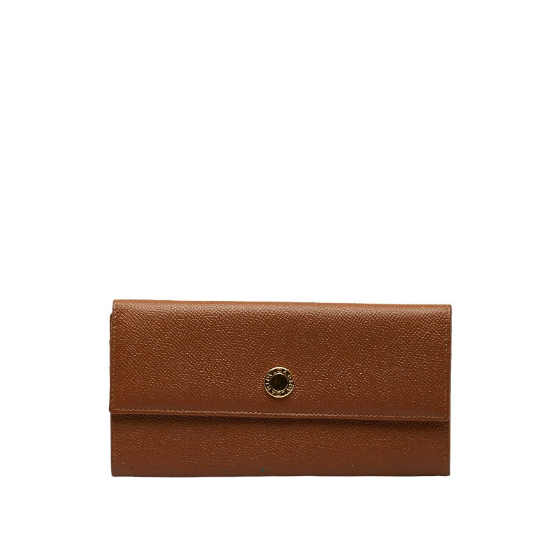 BVLGARI Long Wallet Leather Light Brown Ladies Parisian