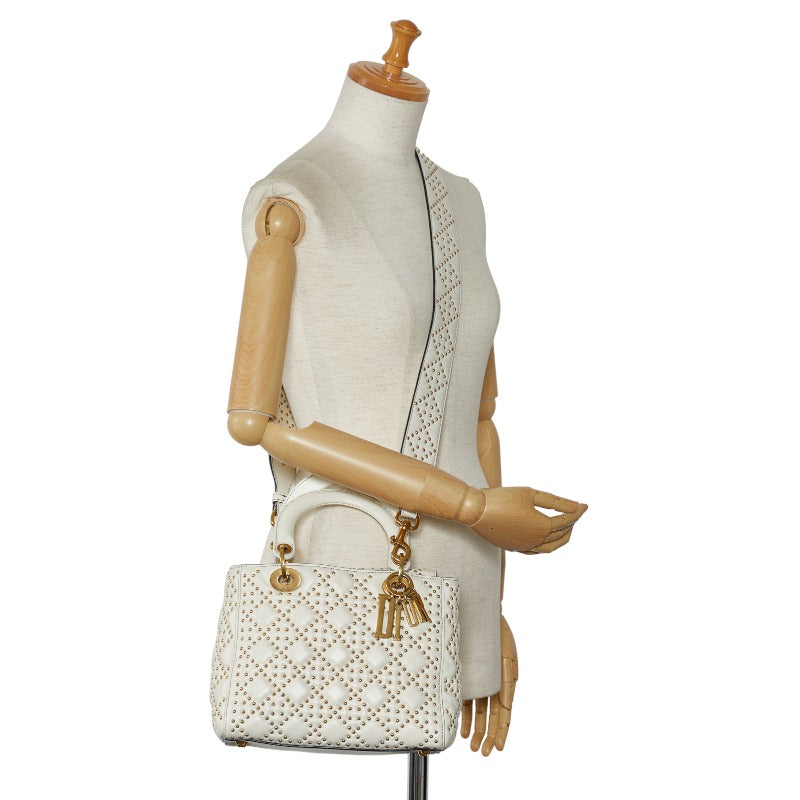 Dior  Dior Stalls Handbags 2WAY White Leather Ladies Dior