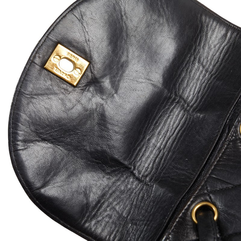 CHANEL Vintage Backpack in Lambskin Leather Black Quilted