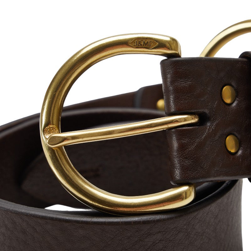 Jayandem Davidson Ring Belt 34/85 Brown Gold Leather Men J&M Davidson