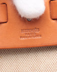 Hermes Herbag MM Toile Canvas Leather Beige Brown B:1998