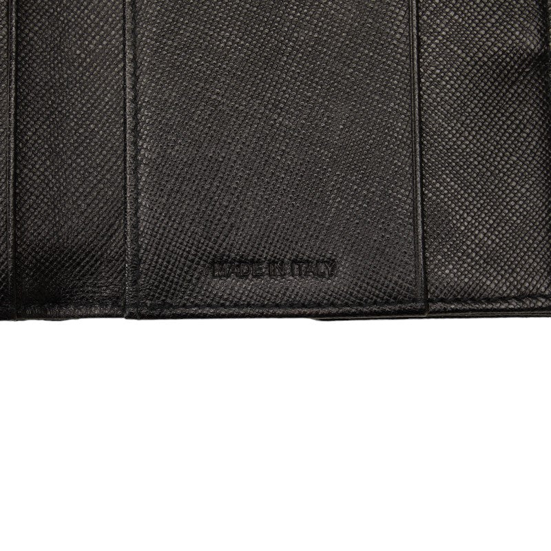 Prada Triangle Logo  Two Folded Wallet Black Nylon Lady Prada