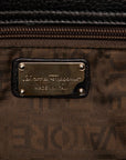 Salvatore Ferragamo Gantiini Semi-Solar Handbag EE21-A069 Black Leather  Salvatore Ferragamo
