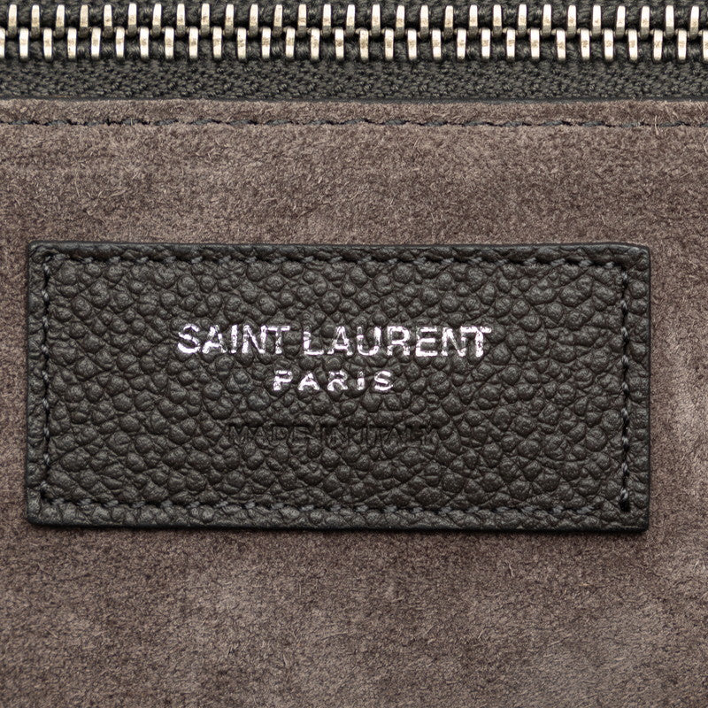 Saint Laurent Cabas Handbag in Grain Leather Grey