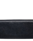 Burberry Nova Check Logo Long Wallet Black Leather Ladies