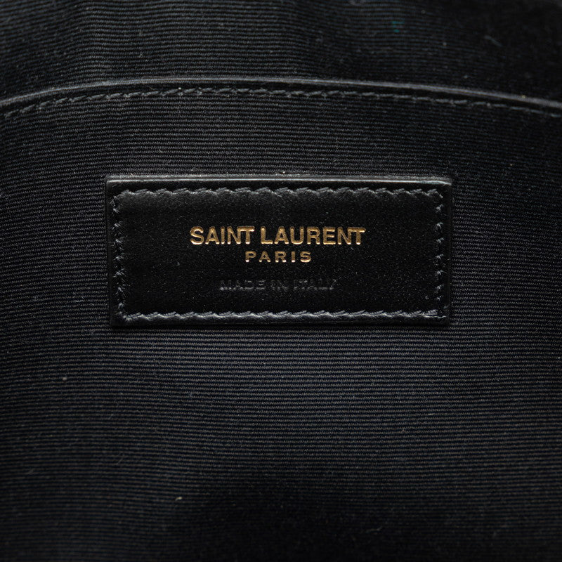 607779 Black Carf Leather  Saint Laurent Cracksack