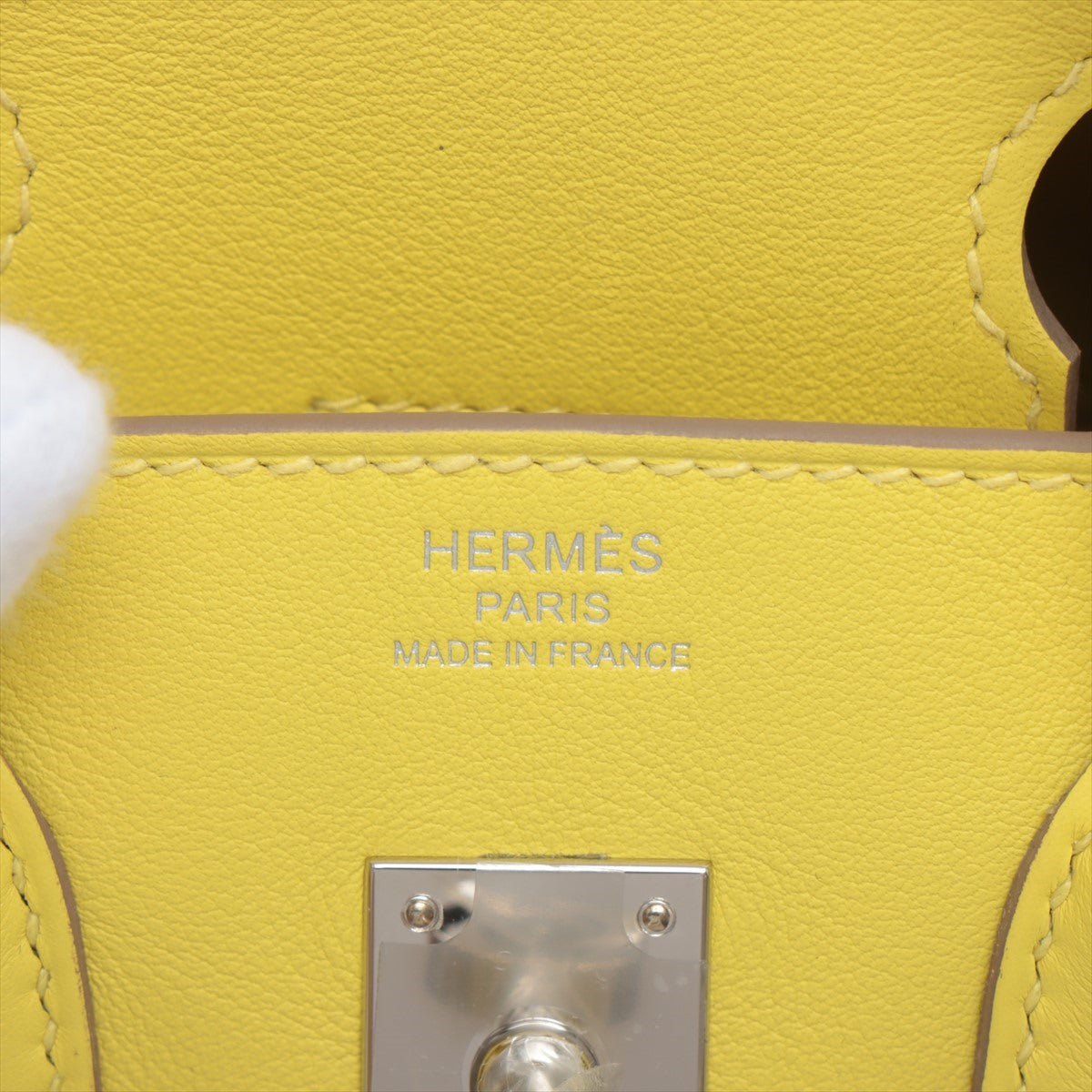 Hermes Birkin 25 Swift Leather Yellow Lime Silver