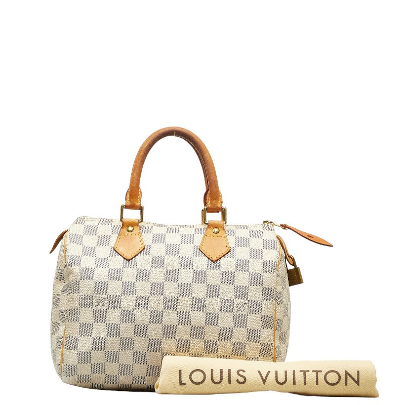 Louis Vuitton Damiere Azur Speed 25 Bag Mini Boston Bag N41371 White PVC Leather  Louis Vuitton