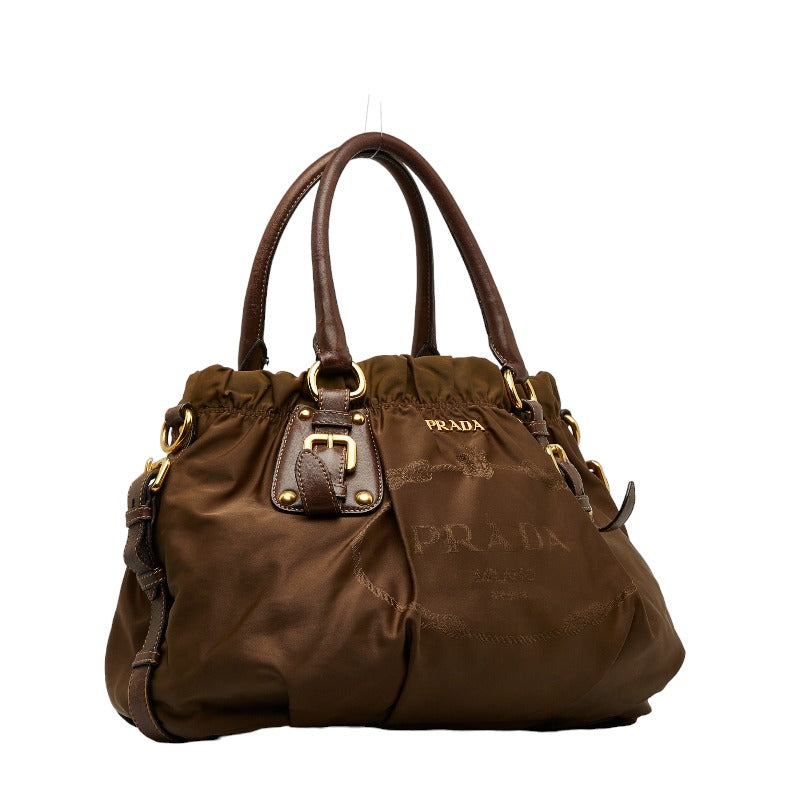 Prada Brown Nylon 2way Shoulder Handbag