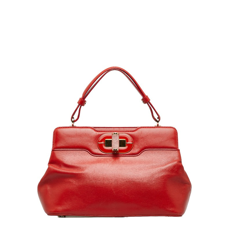 Bulgari Isabella Rosellini Handbag Shoulder Bag 2WAY Red Leather Ladies