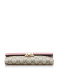 Gucci Long Wallet on Chain Monogram Brown Leather Ladies