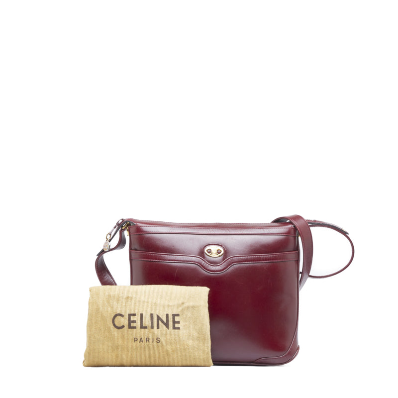 Celine Shoulder Bag Wine Red Leather Ladies Celine