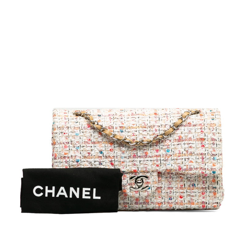 Chanel Coco  Chain Shoulder Bag White Multicolor Tweed  Chanel