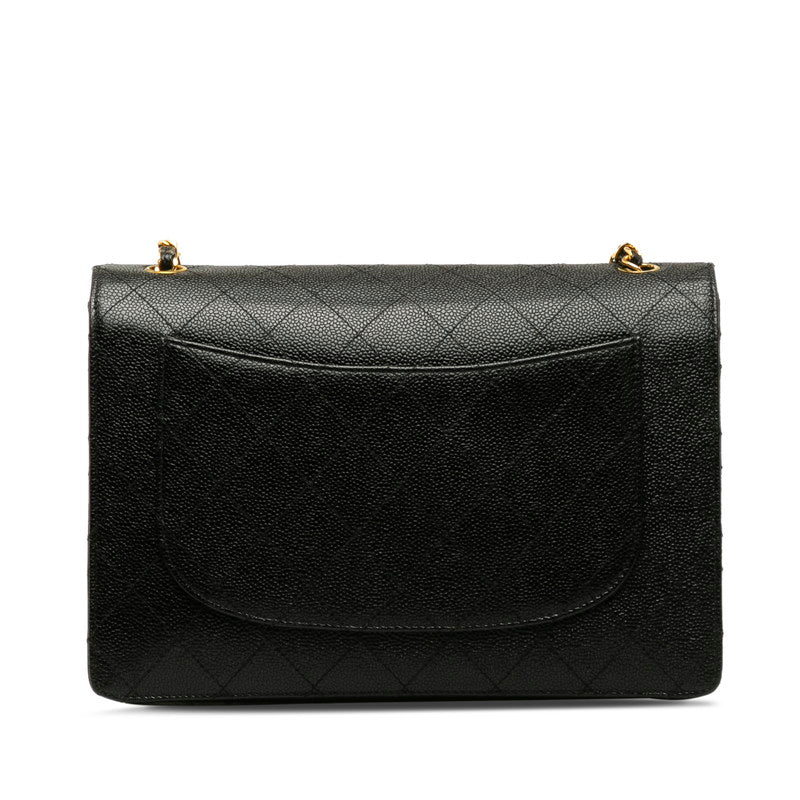 Chanel Decamatrasse ingle Flap Gold  Chain Shoulder Bag Black   CHANEL