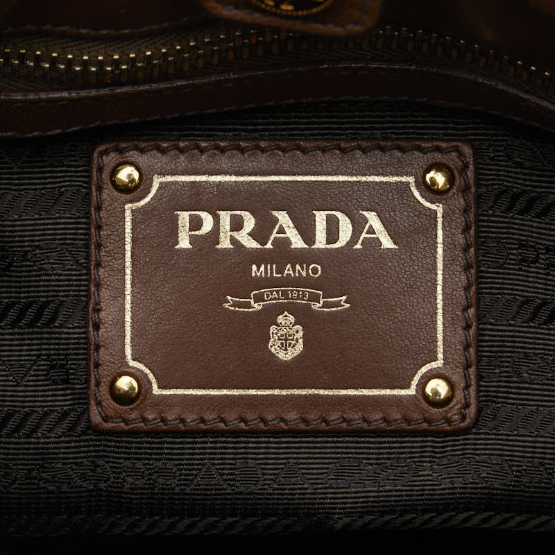 PRADA PRADA BN1760 Handbag Leather Brown  Ladies Ladies