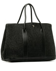 HERMES Garden Party PM Tote Handbag Wool / Leather Black Ladies
