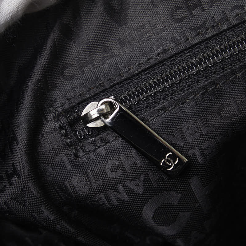 Chanel Chocolate Bar Logo Mini Boston Bag Handbag Black Caviar S  CHANEL