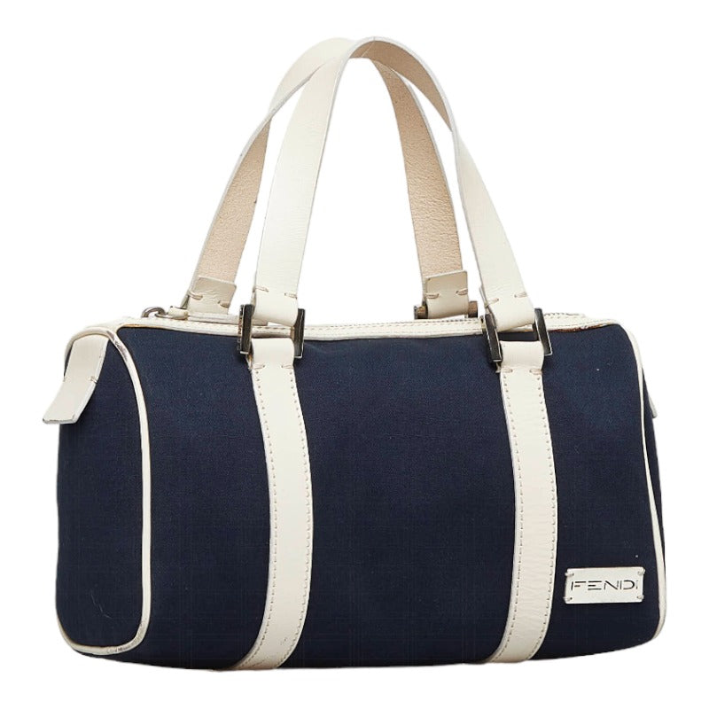 Fendi Fendi Handbags Linen/Laser Navi White Ladies Navi