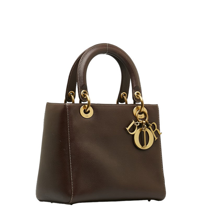 Dior Dior Ladyboard Handbags Leather Brown Ladyboard