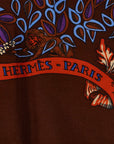 Hermes Carré 90 Le Paradis du Roy King's Paradise Scarf Brown Multicolor Silk Ladies Hermes