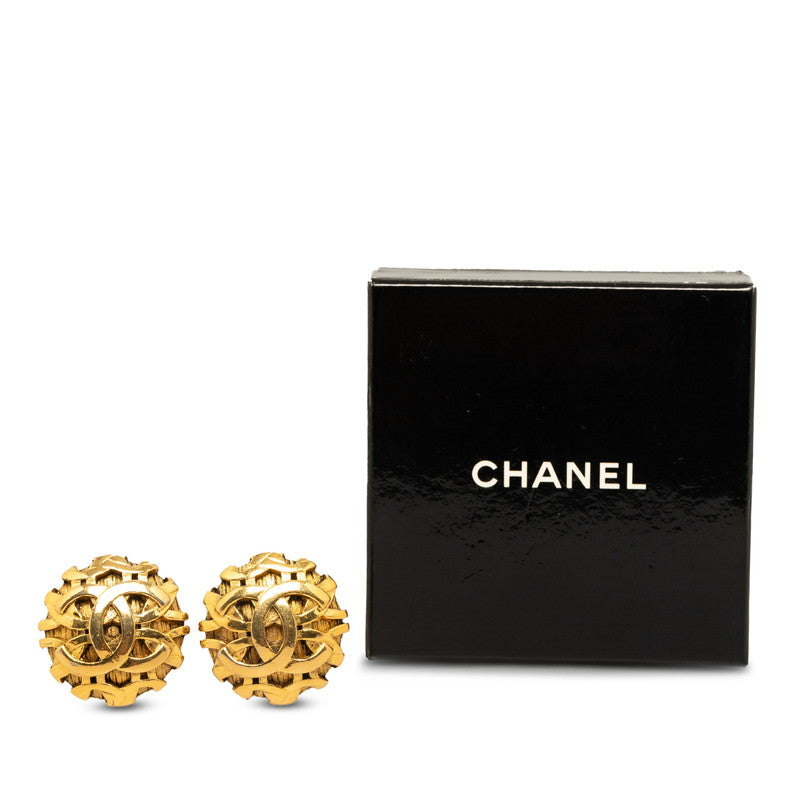 CHANEL Coco Mark Earrings Plated Gold Women's