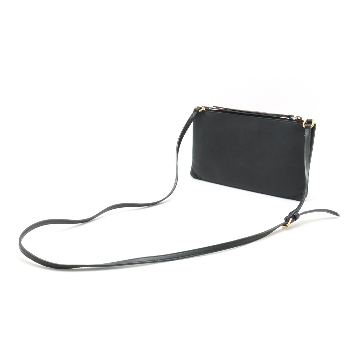 GUCCI Gucci GG Marble Shoulder Bag Pocket Sloping Kittening Leather Black Black Gold  453878