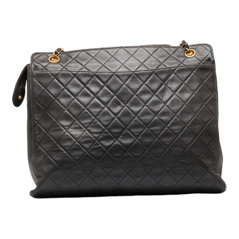 Chanel Matelasse Chain Shoulder Bag Black Lambskin Women's