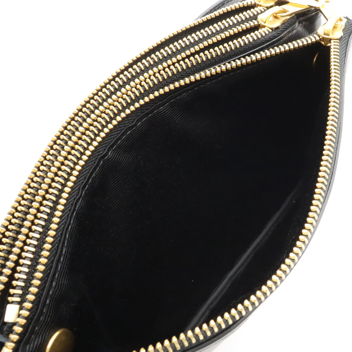 Celine Trio Small Shoulder Bag  Pulled  Ramskin Leather Black Black Gold  192033