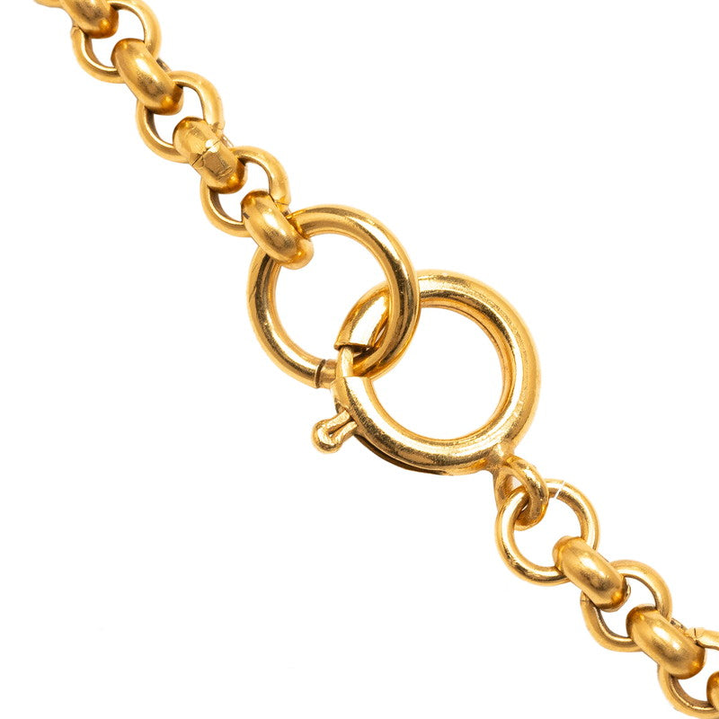 Chanel Vintage Cocomark Clover Necklace Gold Ladies