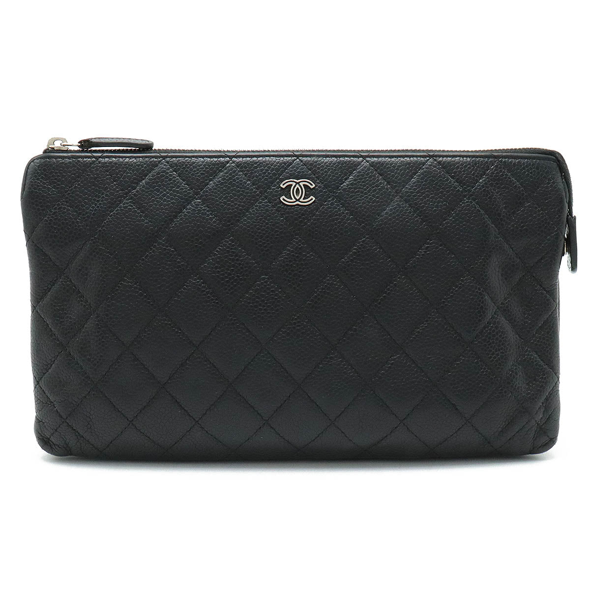 CHANEL Chanel Cocomark Mattress Cracksack Second Bag Multiport Caviar S Leather Black Black Blumin