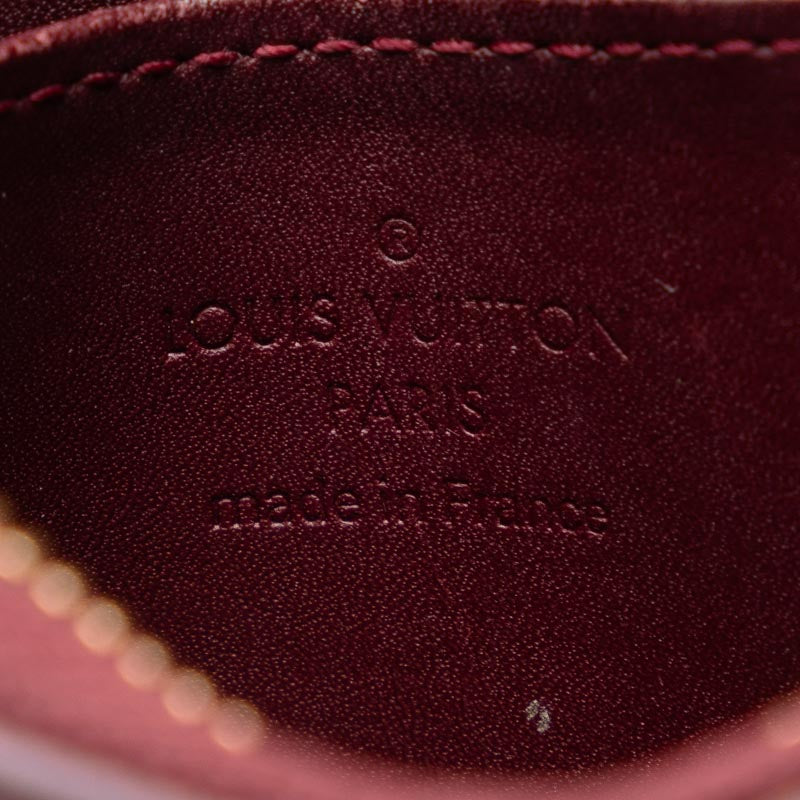 Louis Vuitton Monogram Verney M93607 Card Case Patent Leather Amarrant Pearl Ladies
