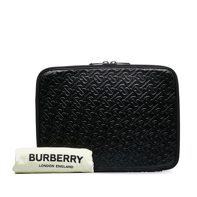 Burberry TB Monogram  Second Bag PC Case Black Leather  Burberry