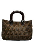 Fendi Zuka Handbag 26693 Brown Canvas Leather Ladies Fendi
