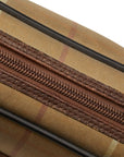 Burberry Vintage Horse Logo Check Sliding Shoulder Bag Karki Brown Canvas Leather Ladies BURBERRY