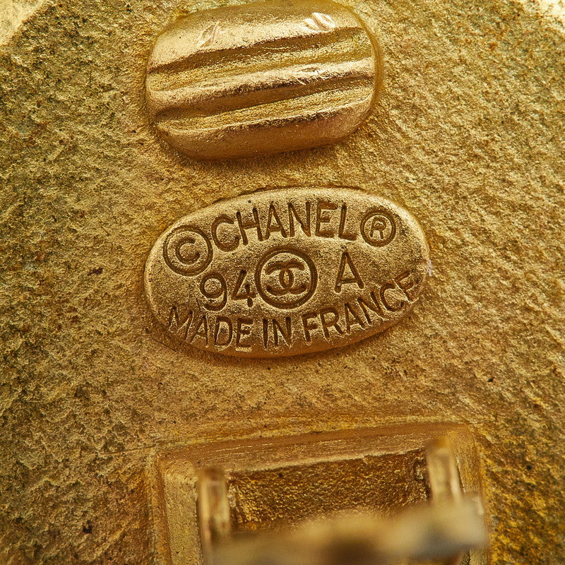 Chanel Vintage Flog Earrings Gold  Ladies