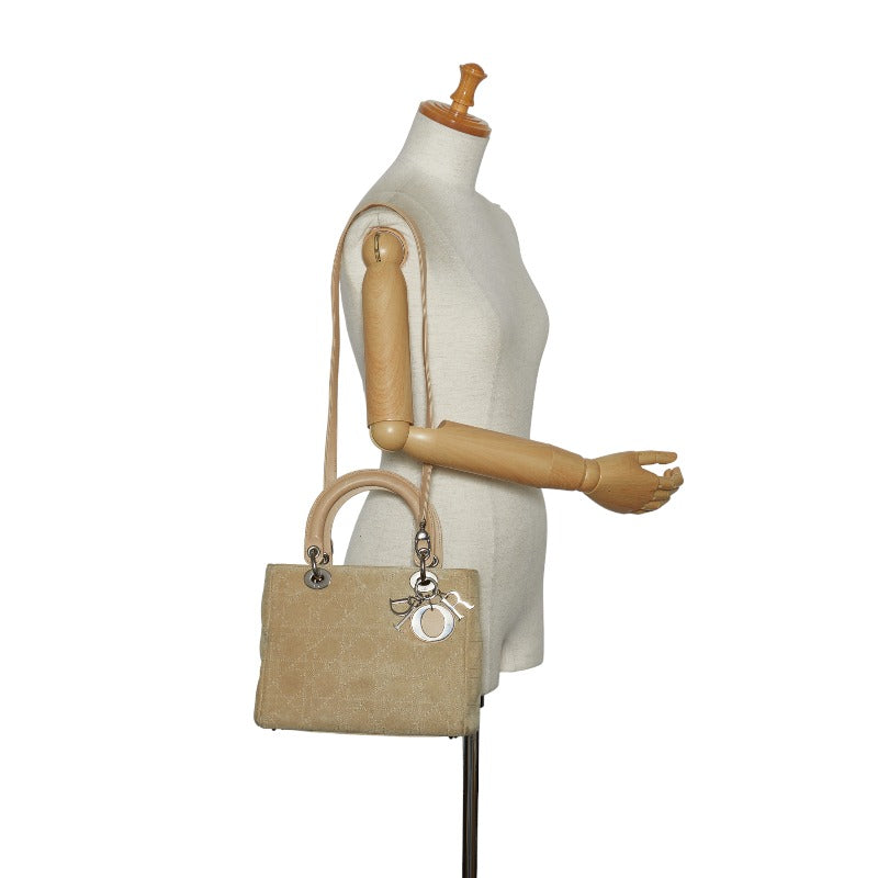 Dior  Dior Silver  Handbags Shoulder Bag 2WAY Beige Sued Ladies Dior [ Paris]
