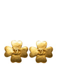 Chanel Vintage Coco Clover Earring Gold   Chanel