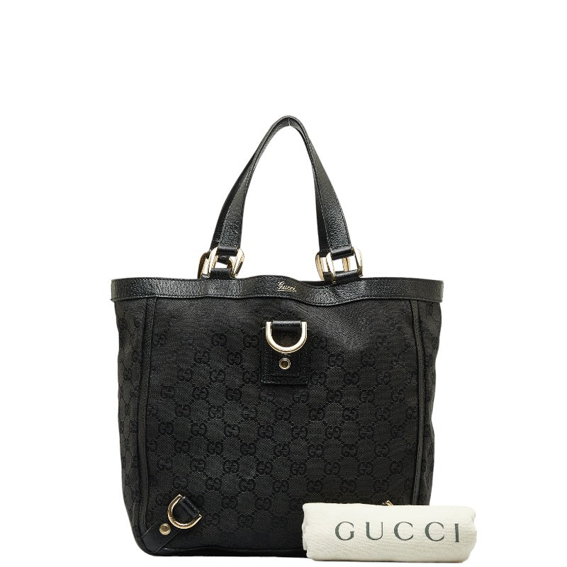Gucci GG Canvas Abbey Handbag 130739 Black Canvas Leather Ladies Gucci