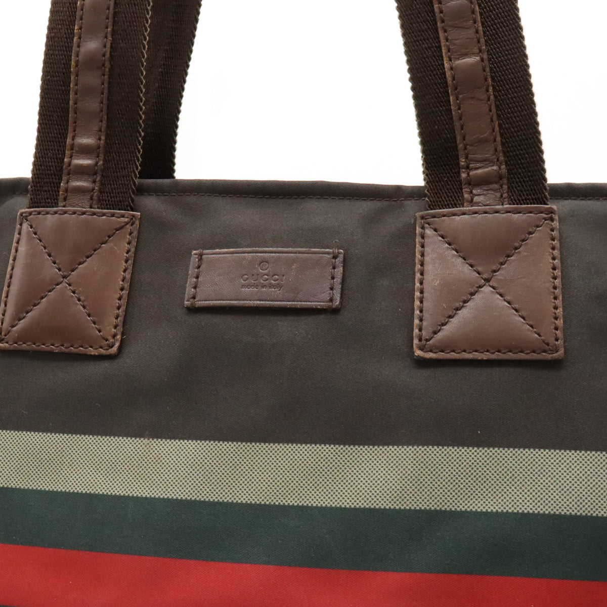 GUCCI Gucci Diamond Shellie Line  Bag Shoulder Bag Shoulder Bag Nylon Leather Brown Red Green 267922