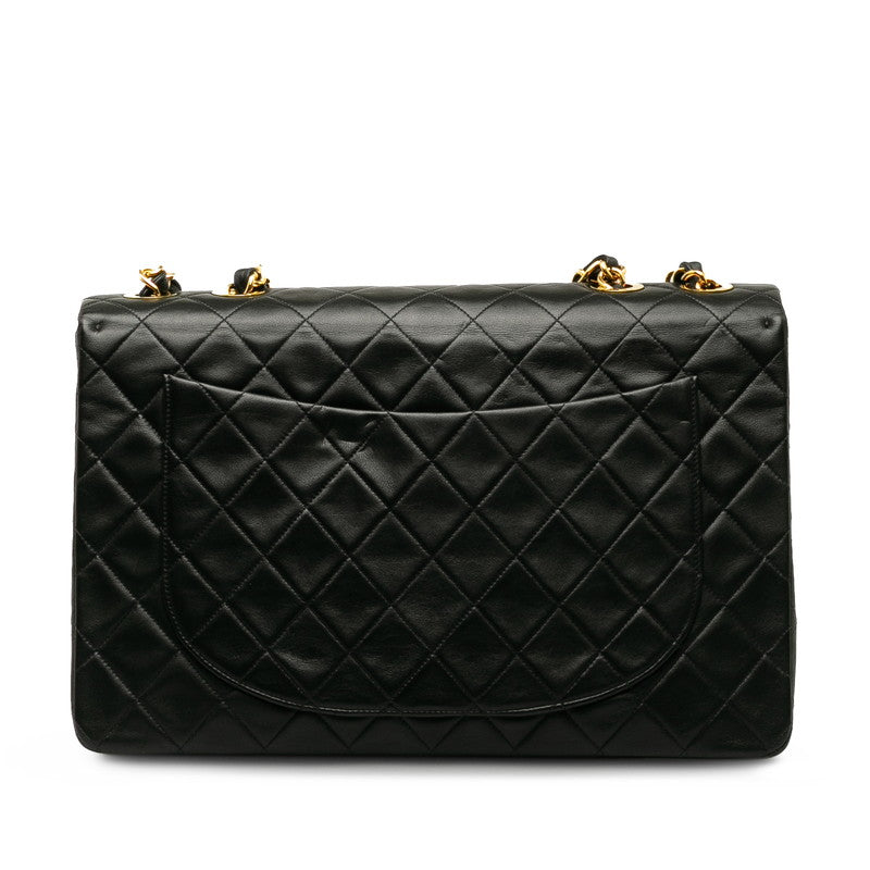 Chanel Vintage Matrasse Chain Shoulder Bag Black Lambskin Ladies