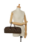 Fendi Zuka Handbag 16560 Brown Canvas Leather Ladies Fendi