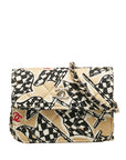 Chanel Checker Flag Year-End  Mini Chain houlder Bag Beige Multicolor Canvas  CHANEL