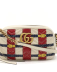 GUCCI Gucci GG Marmont Shoulder Bag  Chain Bag Belt Design  Leather Ivory Red 447632