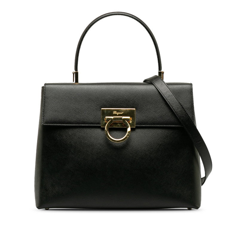 Salvatore Ferragamo Handbags 2WAY AF-21 0290 Black Leather  Salvatore Ferragamo
