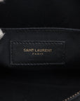 Saint Laurent Paris Lou Raphia x Leather Shoulder Bag Black x Beige 612542 Allu
