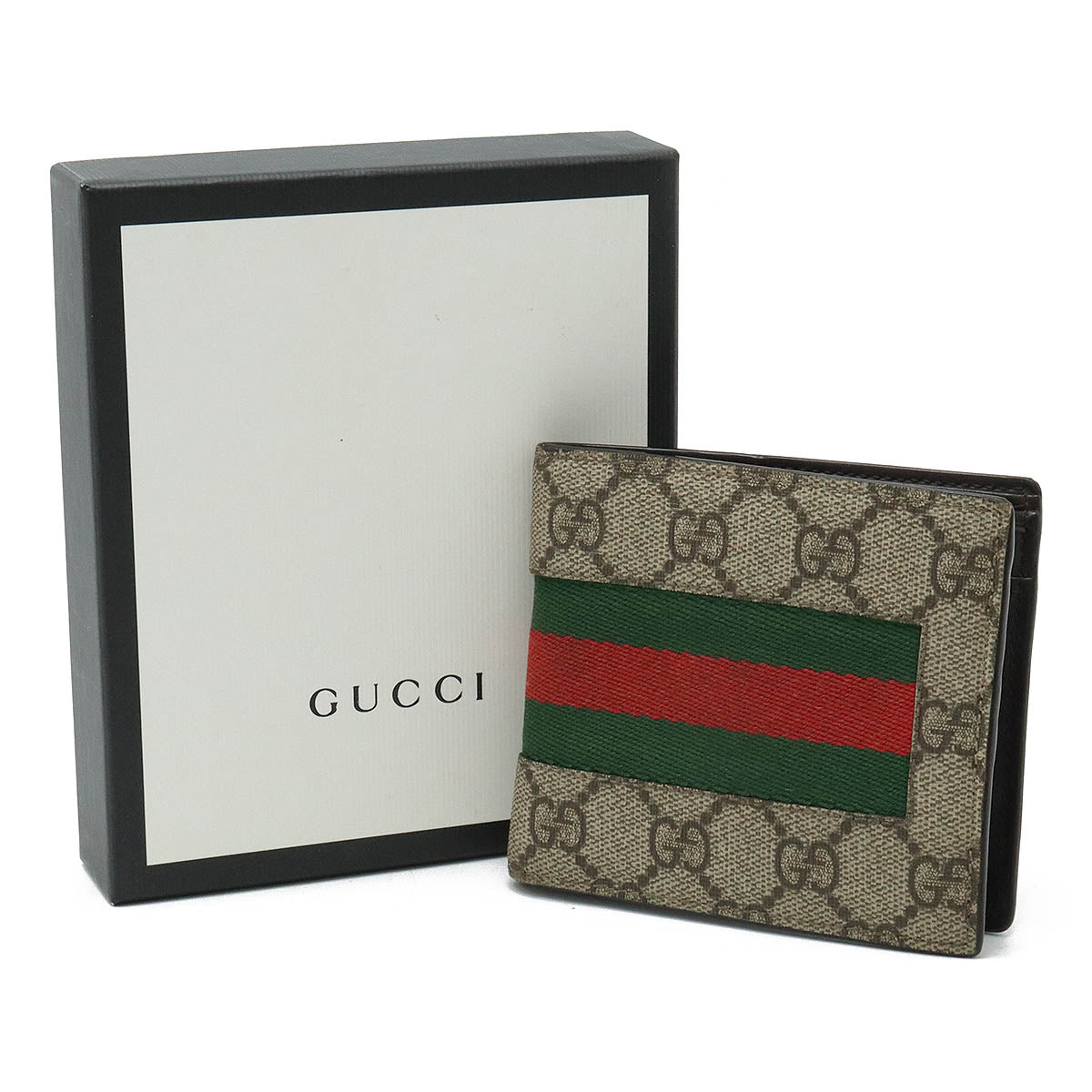 GUCCI Gucci GG Spring New Web Shellie Two Folded Wallet Two Folded Wallet PVC Beige Green Green Red Red 408826  Egg Blumen/Mosaic Quality