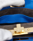 FENDI Peekaboo Handbag 8M0355 Calf Leather Electric Blue