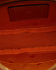 MCM Mini Shoulder Bag Round in Visetos Brown Leather